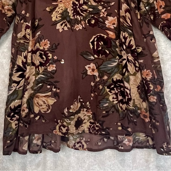 World Market Autumn Muted Colors Floral Blouse Sz M - Picture 5 of 15